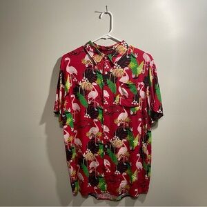 NCAA College Team Logo Arkansas Razorbacks 
Floral Aloha Tropical Button Up